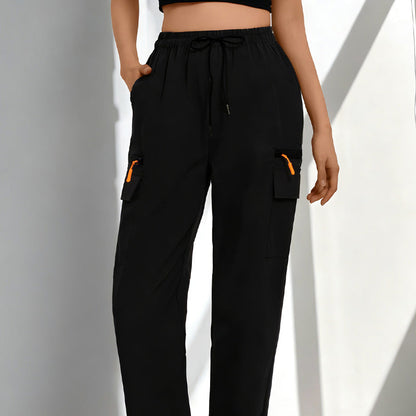 👖 50% OFF NOW! 🎒 Women's Drawstring Cargo Pants – Breathable, Pockets & Straight Leg – Relaxed Fit, Easy Movement ✨