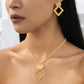✨ 50% OFF NOW! 💎 Modern Geometric Jewelry Set – Gold-Plated, Lightweight Flat Snake Chain & Matching Earrings – Chic & Elegant for Evening Events 🎁