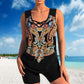 🩱 50% OFF NOW! 🏊‍♀️ Athletic Two-Piece Swimsuit – Criss-Cross Neckline, Quick-Dry & Inclusive Sizing – Modest Tank Top + Sporty Boy Shorts 🌊