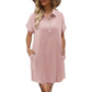 👗 50% OFF NOW! 🌿 Casual Short Sleeve Dress – Button Front, Pockets & Breezy Fit – Lightweight, Breathable & Perfect for Summer Days ☀️