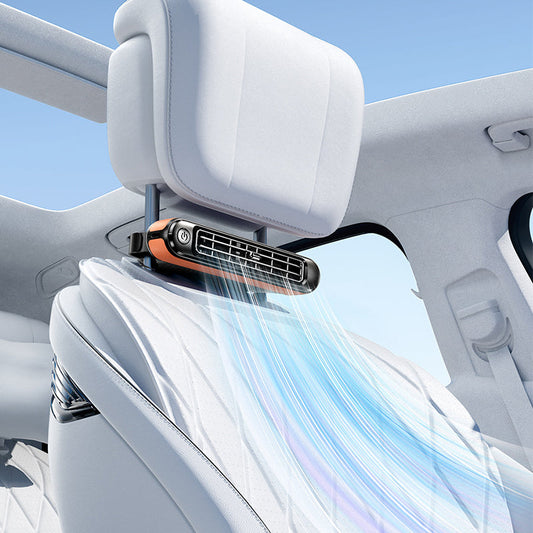 🚗 50% OFF NOW!🌬️ Dual Turbo Car Rear Seat Fan – 3 Speeds, Quiet & Velcro Mount – Summer Essential 🔇