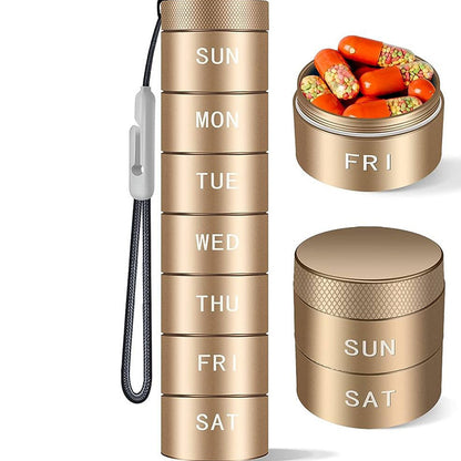 💊 50% OFF NOW!🔒 7 Day Stackable Metal Pill Organizer – Travel-Ready & Spacious – Daily Essential ✈️