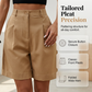 👖 50% OFF NOW! ✨ Women's High-Waist Pleated Shorts – Breathable Wide-Leg & Deep Pockets – Summer Elegance 🌸