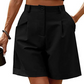 👖 50% OFF NOW! ✨ Women's High-Waist Pleated Shorts – Breathable Wide-Leg & Deep Pockets – Summer Elegance 🌸