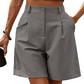 👖 50% OFF NOW! ✨ Women's High-Waist Pleated Shorts – Breathable Wide-Leg & Deep Pockets – Summer Elegance 🌸