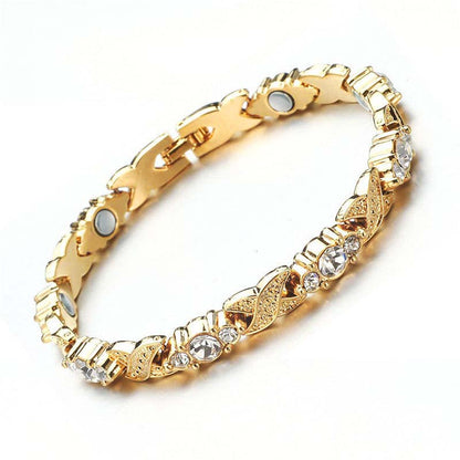 💫 50% OFF NOW! 💎 Modern Magnetic Bracelet – Sparkling Rhinestones, Gold/Silver Finish & Wellness Design – Adjustable & Elegant for Daily Wear or Gift 🎀