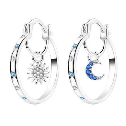 🌙 50% OFF NOW! ☀️ Celestial Sun & Moon Hoops – Layered Design, Hypoallergenic & Lightweight – Asymmetrical Charms for Balance & Harmony 💫