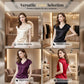👚 50% OFF NOW! 💧 Women's Solid Color Silky V-Neck Tank Top – Satin-Like Sheen, Adjustable Side Ruching & Flattering Fit – Luxe Look, Easy Care 🎀