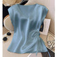 👚 50% OFF NOW! 💧 Women's Solid Color Silky V-Neck Tank Top – Satin-Like Sheen, Adjustable Side Ruching & Flattering Fit – Luxe Look, Easy Care 🎀