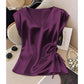 👚 50% OFF NOW! 💧 Women's Solid Color Silky V-Neck Tank Top – Satin-Like Sheen, Adjustable Side Ruching & Flattering Fit – Luxe Look, Easy Care 🎀