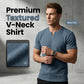 👔 50% OFF NOW! ✨ Men's V-Neck Short-Sleeve Shirt – Slim Fit, Modern & All-Day Fresh – Breathable Textured Knit, Notch Collar ☀️