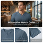 👔 50% OFF NOW! ✨ Men's V-Neck Short-Sleeve Shirt – Slim Fit, Modern & All-Day Fresh – Breathable Textured Knit, Notch Collar ☀️