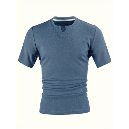 👔 50% OFF NOW! ✨ Men's V-Neck Short-Sleeve Shirt – Slim Fit, Modern & All-Day Fresh – Breathable Textured Knit, Notch Collar ☀️