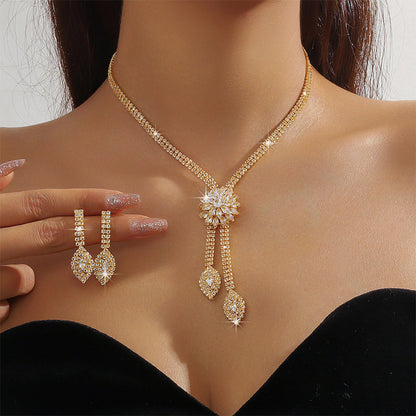 ⏳ Time-Limited Special⏰ Women’s Zircon Flower Jewelry Set – Elegant, Sparkling, Ready-to-Gift 💎