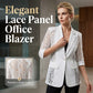 👔 50% OFF NOW! 🌸 White Lace Blazer – Slim Fit, 3/4 Sleeve & Elegant Transition – Sheer Floral Lace Panels, Tailored Silhouette ✨