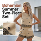 🌺 50% OFF NOW! 🏝️ Bohemian Top & Shorts Set – Print, Breathable & Vacation Ready – Sleeveless Top + High-Waisted Shorts, Linen Blend 🏖️