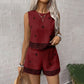 🌺 50% OFF NOW! 🏝️ Bohemian Top & Shorts Set – Print, Breathable & Vacation Ready – Sleeveless Top + High-Waisted Shorts, Linen Blend 🏖️