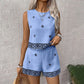 🌺 50% OFF NOW! 🏝️ Bohemian Top & Shorts Set – Print, Breathable & Vacation Ready – Sleeveless Top + High-Waisted Shorts, Linen Blend 🏖️