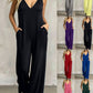 👗 50% OFF NOW! 🌊 Women's Effortless Summer V-Neck Jumpsuit – Relaxed Wide Leg, Deep Side Pockets & Attached Hood – Beach to Dinner Ready ☀️