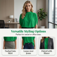 👚 50% OFF NOW! 🕊️ Women's Elegant Mock Neck Top – Draped Silhouette, Slit Batwing Sleeves & Breathable Fabric – Office to Weekend ☁️