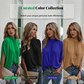 👚 50% OFF NOW! 🕊️ Women's Elegant Mock Neck Top – Draped Silhouette, Slit Batwing Sleeves & Breathable Fabric – Office to Weekend ☁️