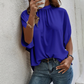 👚 50% OFF NOW! 🕊️ Women's Elegant Mock Neck Top – Draped Silhouette, Slit Batwing Sleeves & Breathable Fabric – Office to Weekend ☁️