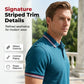 🏃 50% OFF NOW! ⚡ Men's Short Sleeve Sport Shirt – Athletic Fit, 4-Way Stretch & Striped Trim – Breathable, Cool & Unrestricted 👕