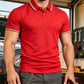 🏃 50% OFF NOW! ⚡ Men's Short Sleeve Sport Shirt – Athletic Fit, 4-Way Stretch & Striped Trim – Breathable, Cool & Unrestricted 👕