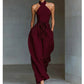 👗 50% OFF NOW! 💫 Elegant Halter Sleeveless Jumpsuit with Waist Tie – Crisscross Neckline, Wide Leg & Deep Side Pockets – Effortless Sophistication ✨