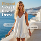 👗 50% OFF NOW! 🌸 Women's V-Neck Strap Dress with Bubble Ruffle Hem – Adjustable Metallic Straps, Deep V-Neck & Featherlight Fabric – Summer Breeze Ready ✨