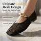 👡 50% OFF NOW! 🌬️ Women's Mesh Mary Jane Flats – Breathable Hollow Design, Metallic Gold-Tone Accent & Slip-On – Cool & Chic for Summer ✨
