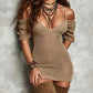 👗 50% OFF NOW! 🌙 Women's Off-Shoulder Bodycon Mini Dress – Curve-Hugging Fit, Deep V-Neck & Breathable Knit – Beach to Night Out, Confident & Cool 🖤