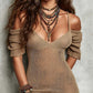👗 50% OFF NOW! 🌙 Women's Off-Shoulder Bodycon Mini Dress – Curve-Hugging Fit, Deep V-Neck & Breathable Knit – Beach to Night Out, Confident & Cool 🖤