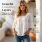 👚 50% OFF NOW! 🌼 Square Neck Boho Blouse – Crochet Lace, Bell Sleeves & Tiered Flow – Breezy & Elegant 🌿