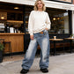 👖 50% OFF NOW! ✨ Women's Asymmetrical Wide-Leg Jeans – Deconstructed 3D Cut & Distressed Wash – Ultimate Streetwear 🛹