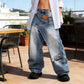👖 50% OFF NOW! ✨ Women's Asymmetrical Wide-Leg Jeans – Deconstructed 3D Cut & Distressed Wash – Ultimate Streetwear 🛹