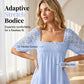 👗 50% OFF NOW! 🎀 Square Neck Smocked Dress – Lace Trims, Open Back Tie & Flowy A-Line – Romantic & Breezy 🕊️