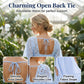 👗 50% OFF NOW! 🎀 Square Neck Smocked Dress – Lace Trims, Open Back Tie & Flowy A-Line – Romantic & Breezy 🕊️