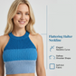 🌊 LIMITED-TIME 50% OFF! 💥 Chic Gradient Knit Skirt Set – Halter Crop Top, Bodycon Fit, Ribbed Knit ✨