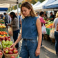 👖 50% OFF NOW! 🧵 Women's Denim Sleeveless Set – Mock Neck Top & Pants – Breathable, Effortless & Chic 🌾