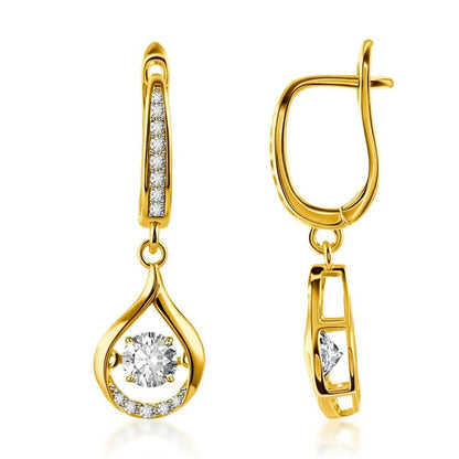 ✨ 50% OFF NOW! 💎 Women's Sparkling Teardrop Earrings – Dancing Moissanite & Elegant Dangle – Timeless Glamour 🥂