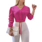 👚 50% OFF NOW! 🎀 Women's Elegant V-Neck Tie-Waist Top – Adjustable Fit & Premium Soft Fabric – Versatile Chic 👠