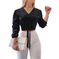 👚 50% OFF NOW! 🎀 Women's Elegant V-Neck Tie-Waist Top – Adjustable Fit & Premium Soft Fabric – Versatile Chic 👠