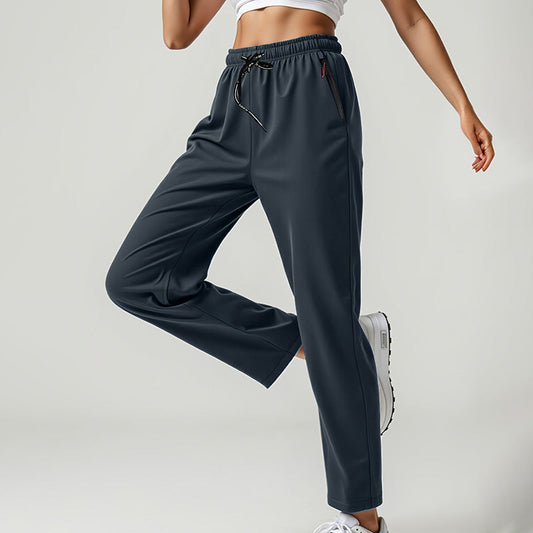 🏃‍♀️ 50% OFF NOW! 👖 Women's Lightweight High Waist Athletic Pants – Zipper Pockets & Breathable Straight Leg Design 📱