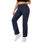 🏃‍♀️ 50% OFF NOW! 👖 Women's Lightweight High Waist Athletic Pants – Zipper Pockets & Breathable Straight Leg Design 📱
