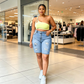 🩳 50% OFF NOW! 🤠 Women's Plus Size Distressed Denim Shorts – Ripped Details, High-Stretch & Mid-Rise ✂️
