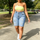 🩳 50% OFF NOW! 🤠 Women's Plus Size Distressed Denim Shorts – Ripped Details, High-Stretch & Mid-Rise ✂️