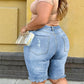 🩳 50% OFF NOW! 🤠 Women's Plus Size Distressed Denim Shorts – Ripped Details, High-Stretch & Mid-Rise ✂️