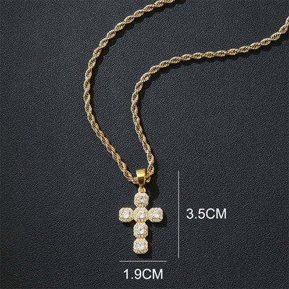 📿 50% OFF NOW! 💎 Copper Inlaid Zircon Cross Charm Pendant – Dazzling Sparkle & Timeless Elegance 🕊️
