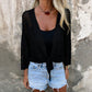 🎉 2026 Sale — Over 30,000 Sold! 💞 Breathable Mesh Knit Top – Tie-Front, Sun Protection & Effortless Style! ✨